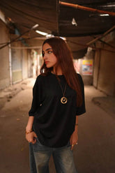 Plain Black Tee - Drop Shoulder - Unisex - Two One